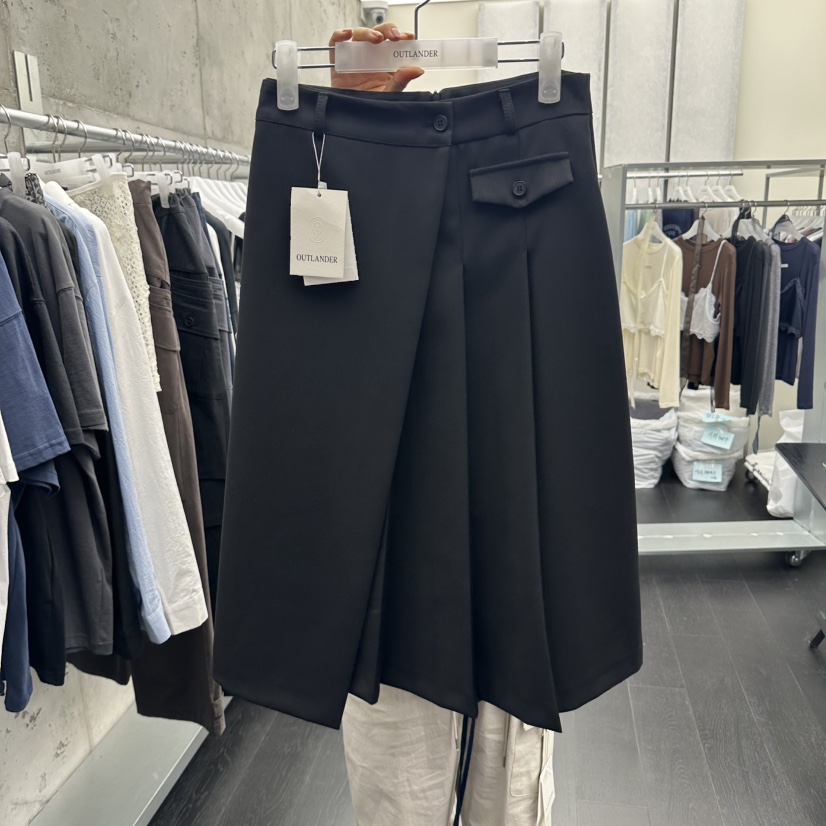 X東大門直郵女士新品人氣休閑真品熱賣推薦時尚半身裙中短裙OUTLANDER半身裙/中短裙圖色2黑色