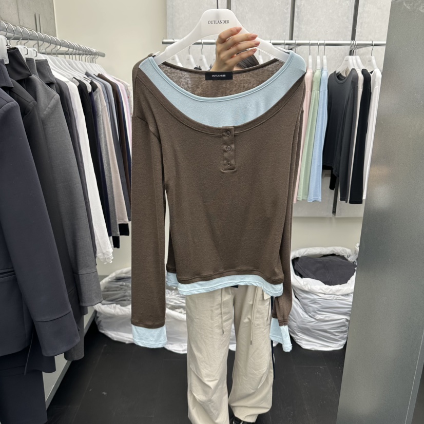 X東大門實拍女士新款真品人氣時尚推薦休閑熱賣長袖T恤OUTLANDER長袖T恤圖色3
