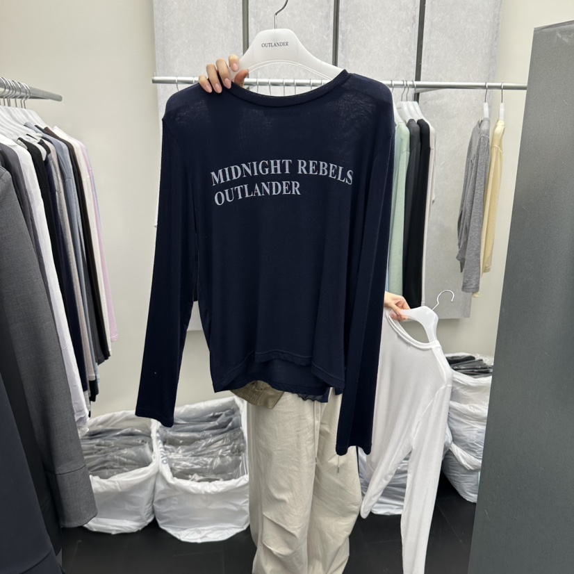 X東大門直郵26秋季新款人氣真品推薦休閑熱賣時尚長袖T恤OUTLANDER長袖T恤圖色5深藍色