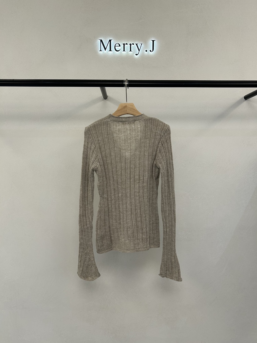 MERRY-J東大門實拍26秋冬新款時尚真品針織衫修身開衫羅紋MERRY-J針織衫