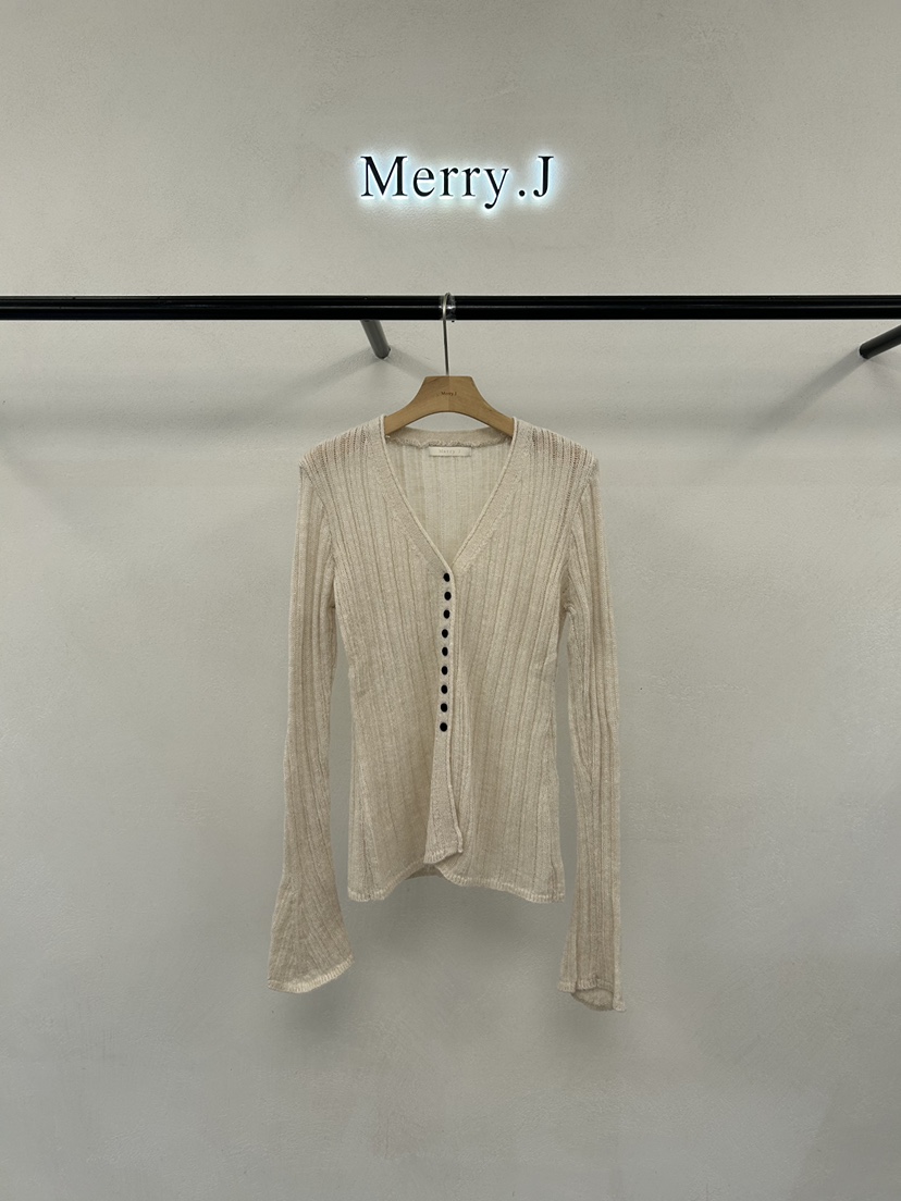 MERRY-J東大門實拍26秋冬新款時尚真品針織衫修身開衫羅紋MERRY-J針織衫圖色2