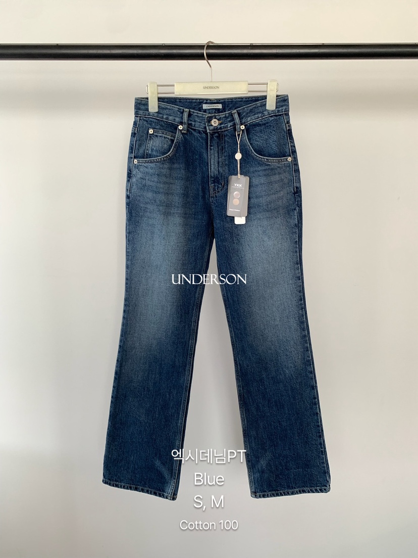UNDERSON東大門代購26秋季新品熱賣時尚休閑推薦真品牛仔褲UNDERSON牛仔褲圖色1