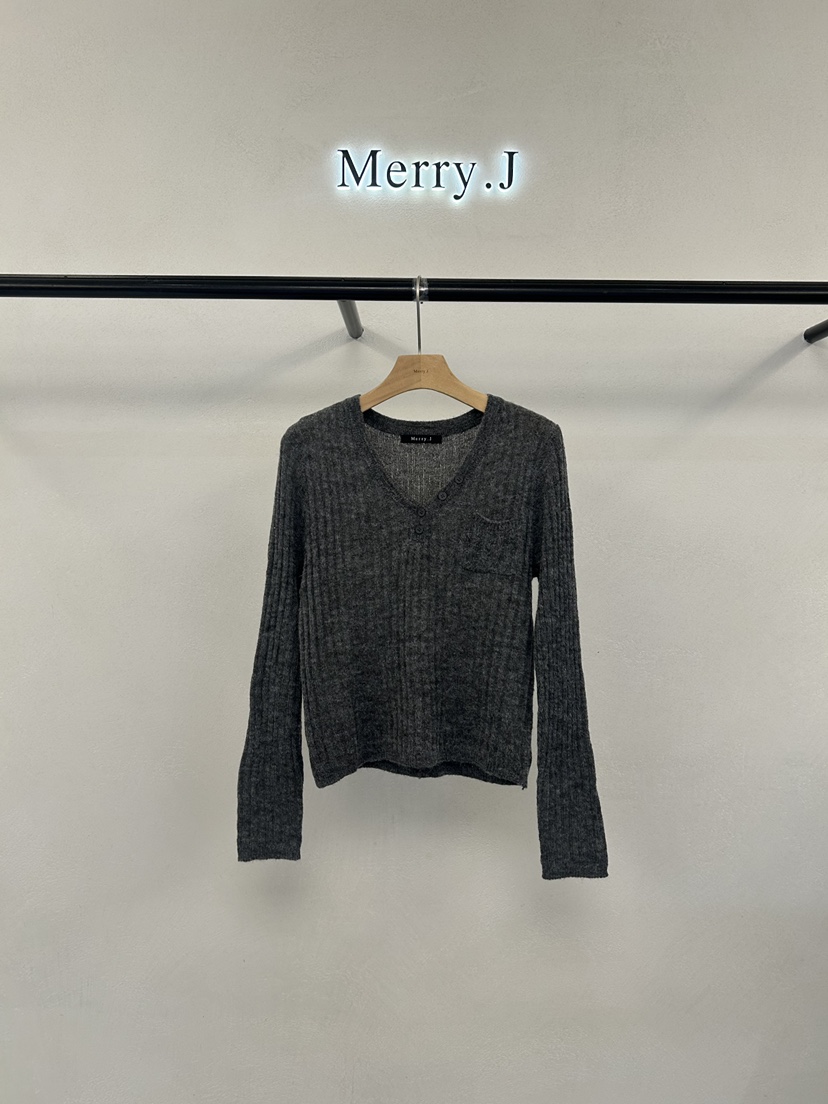 MERRY-J韓國直郵女士新品人氣時尚熱賣休閑推薦針織衫口袋MERRY-J針織衫圖色3