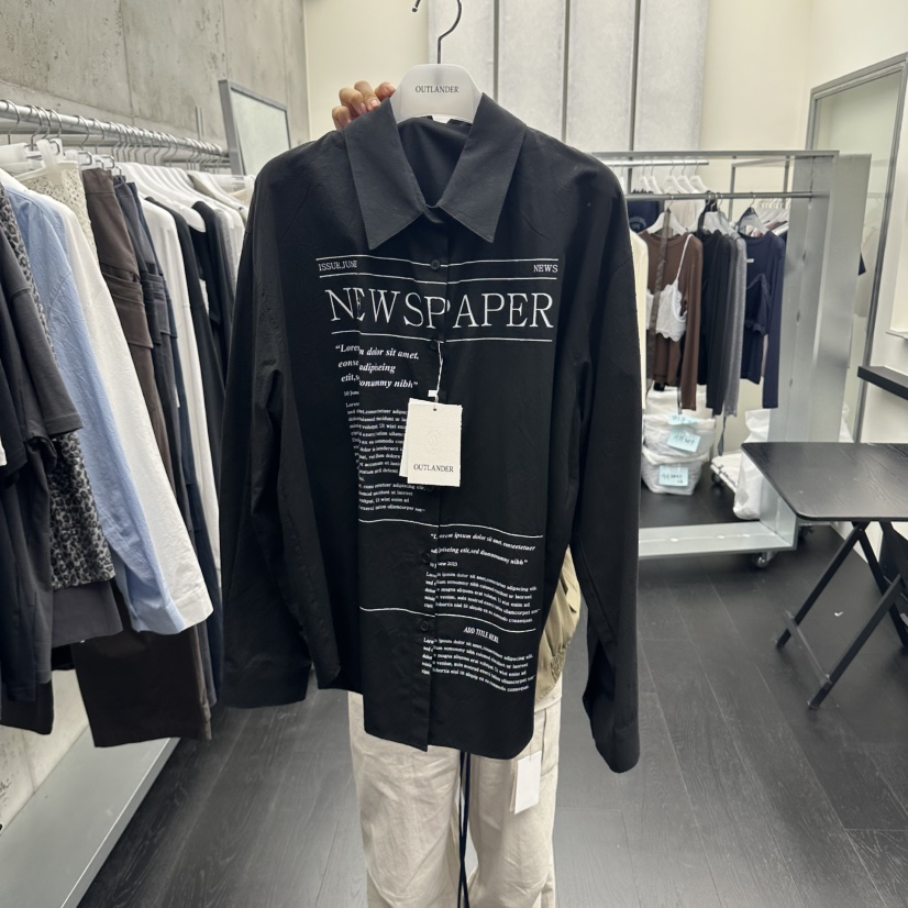 X韓國直郵女裝新品休閑時尚人氣推薦真品熱賣襯衫蕾絲衫OUTLANDER襯衫/蕾絲衫圖色3黑色