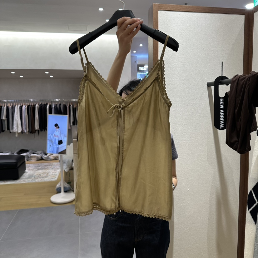 GARDEN LAYER東大門代購26秋冬新款休閑吊帶背心蕾絲緞面GARDEN LAYER吊帶/背心
