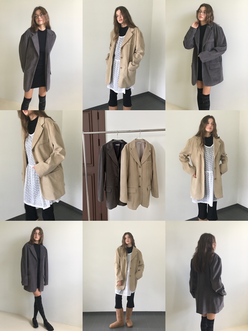 HEUMUTA韓國直郵女士新款熱賣休閑真品時尚西裝西服燈心絨HEUMUTA西裝/西服