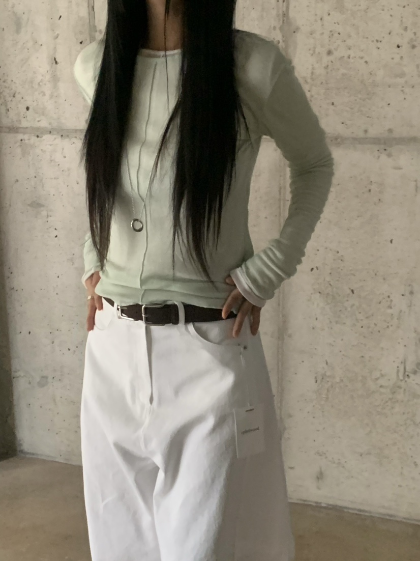 OVER NEAR東大門代購女士新品推薦休閑真品熱賣時尚長袖T恤OVER NEAR長袖T恤圖色1