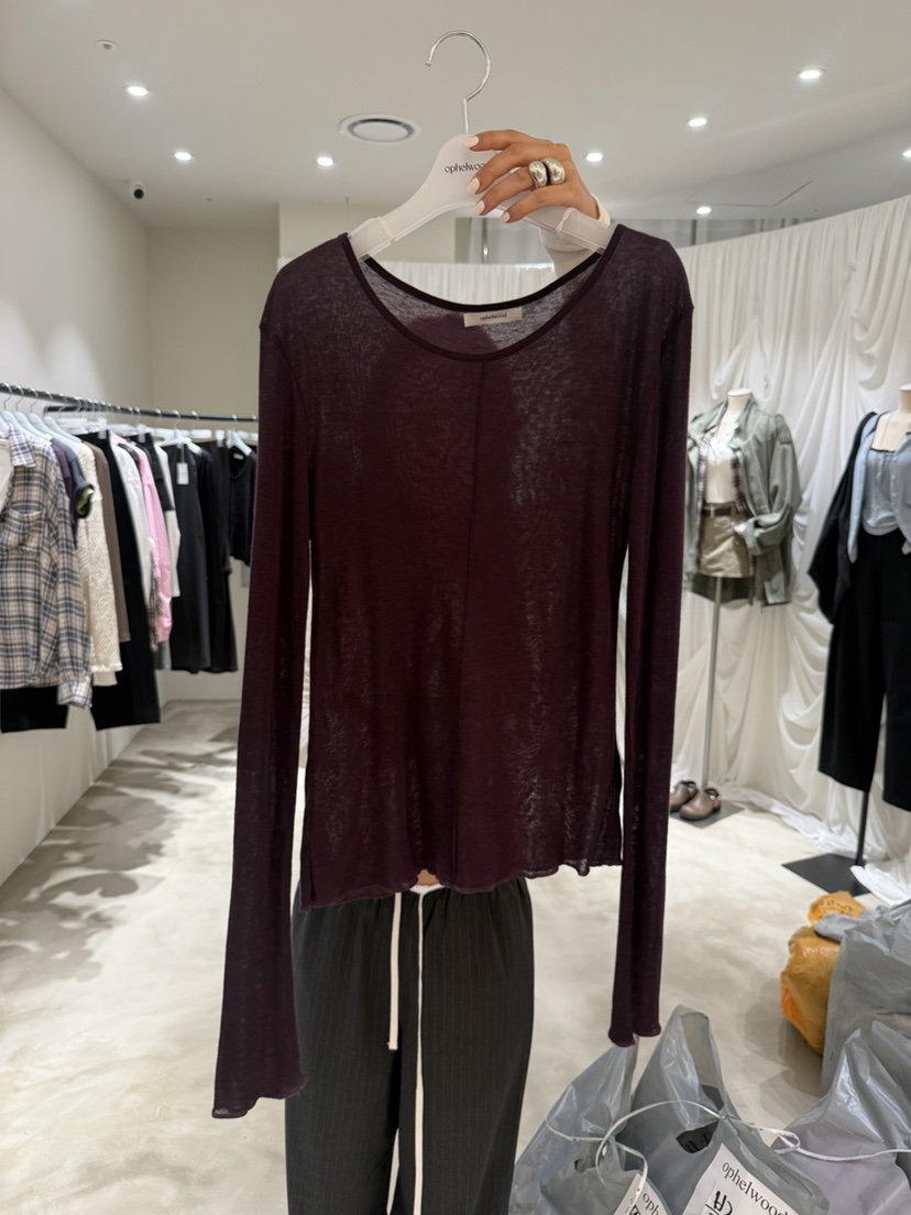 OVER NEAR東大門代購女士新品推薦休閑真品熱賣時尚長袖T恤OVER NEAR長袖T恤圖色3