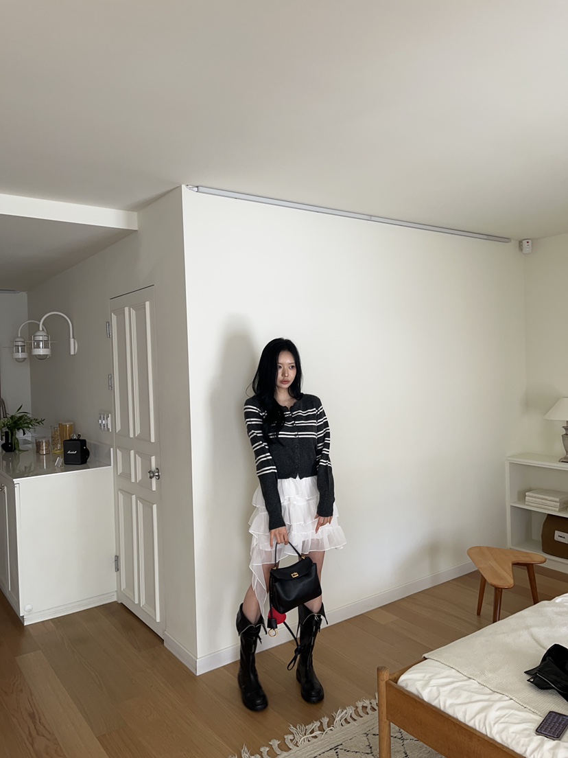 BAIE.38韓國代購女裝新款真品熱賣推薦人氣針織衫開衫條紋BAIE.38針織衫圖色3