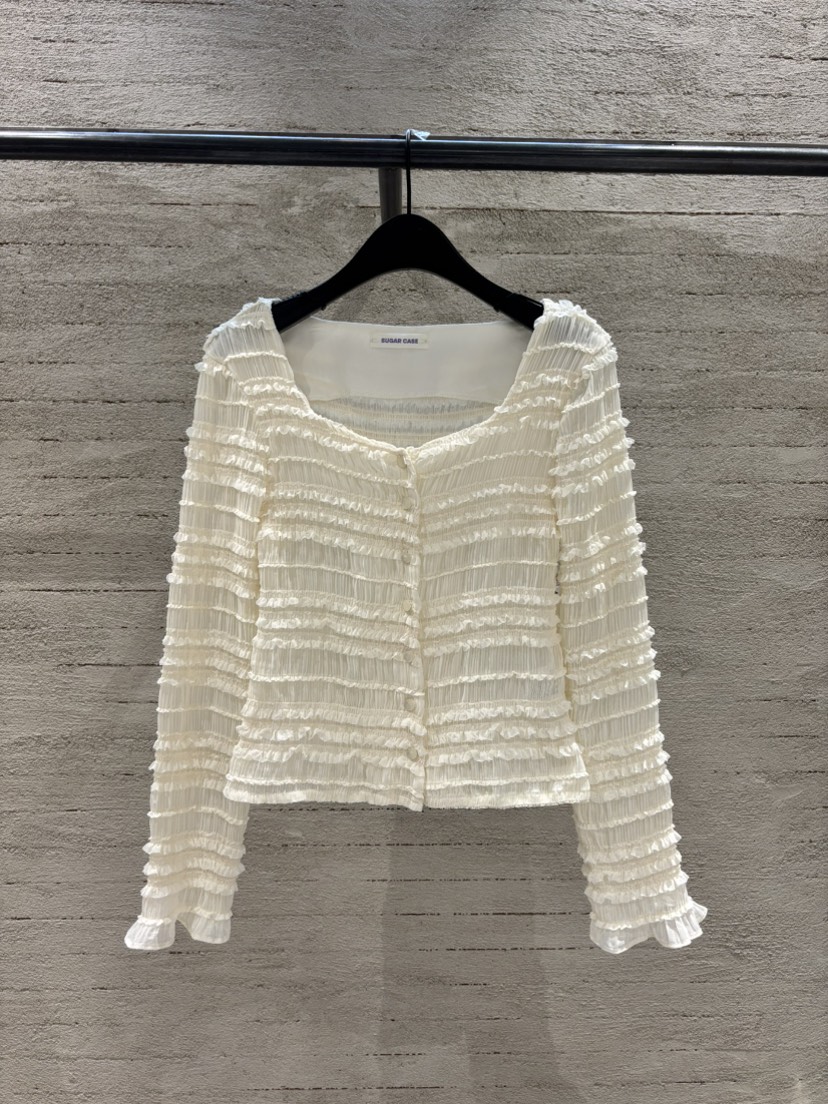 SUGAR CASE韓國直郵女裝新品時尚職業26春夏襯衫蕾絲衫荷葉邊SUGAR CASE襯衫/蕾絲衫圖色1