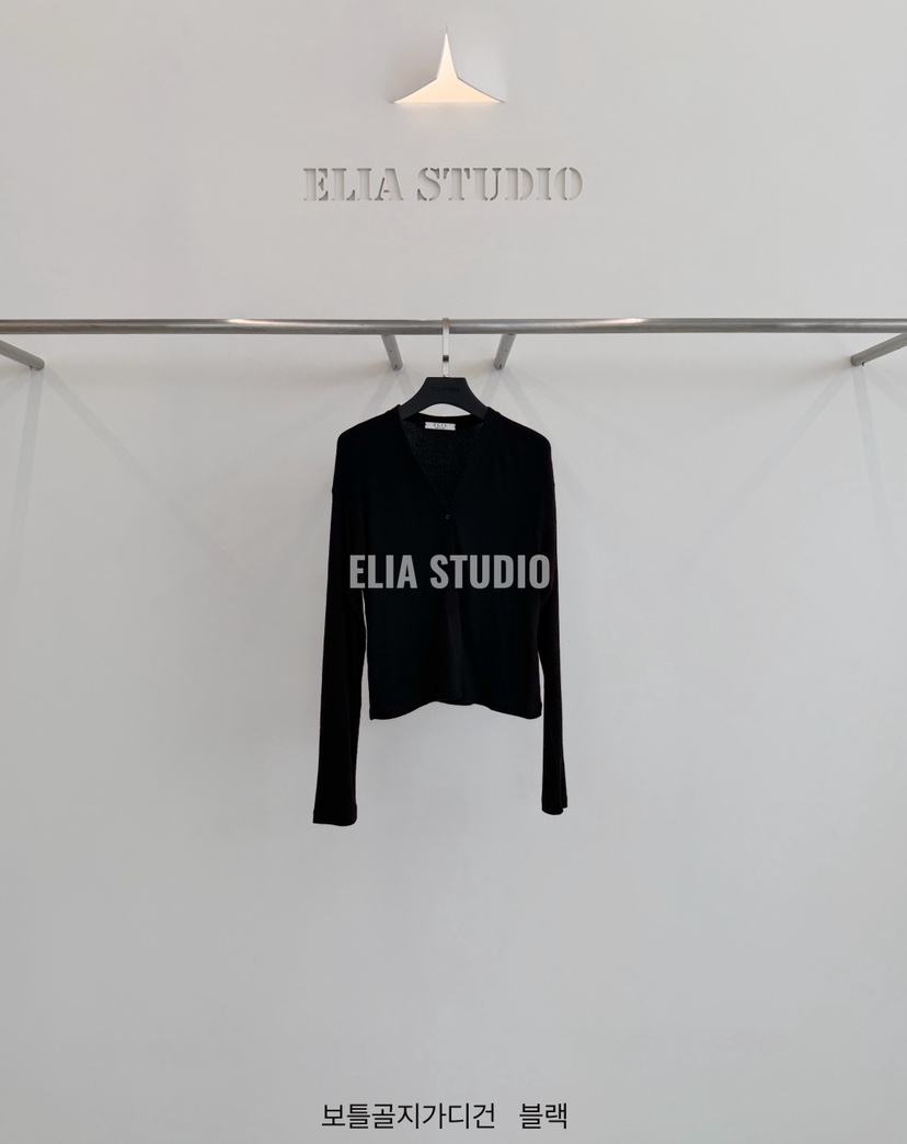 ELIA東大門直郵26秋冬新款時尚人氣休閑推薦開衫開衫羅紋ELIA開衫圖色5黑色