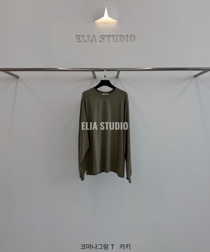 ELIA韓國直郵女士新品時尚休閑推薦熱賣人氣真品長袖T恤ELIA長袖T恤圖色3墨綠