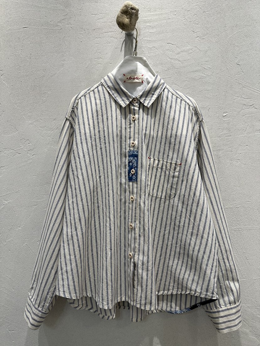 AT NOTE東大門代購女裝新款人氣推薦襯衫蕾絲衫棉質條紋AT NOTE襯衫/蕾絲衫圖色1