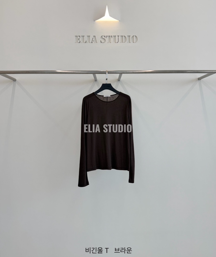 ELIA韓國直郵26秋季新款休閑推薦時尚真品人氣熱賣長袖T恤ELIA長袖T恤圖色5棕色