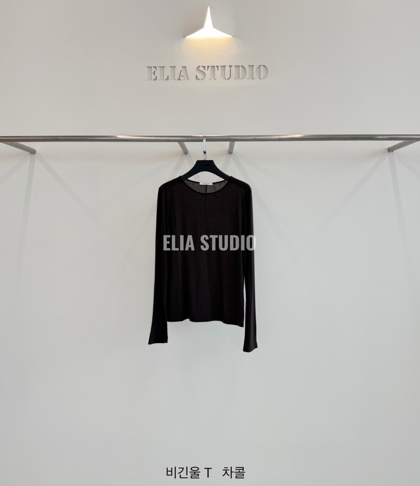 ELIA韓國直郵26秋季新款休閑推薦時尚真品人氣熱賣長袖T恤ELIA長袖T恤圖色7墨色