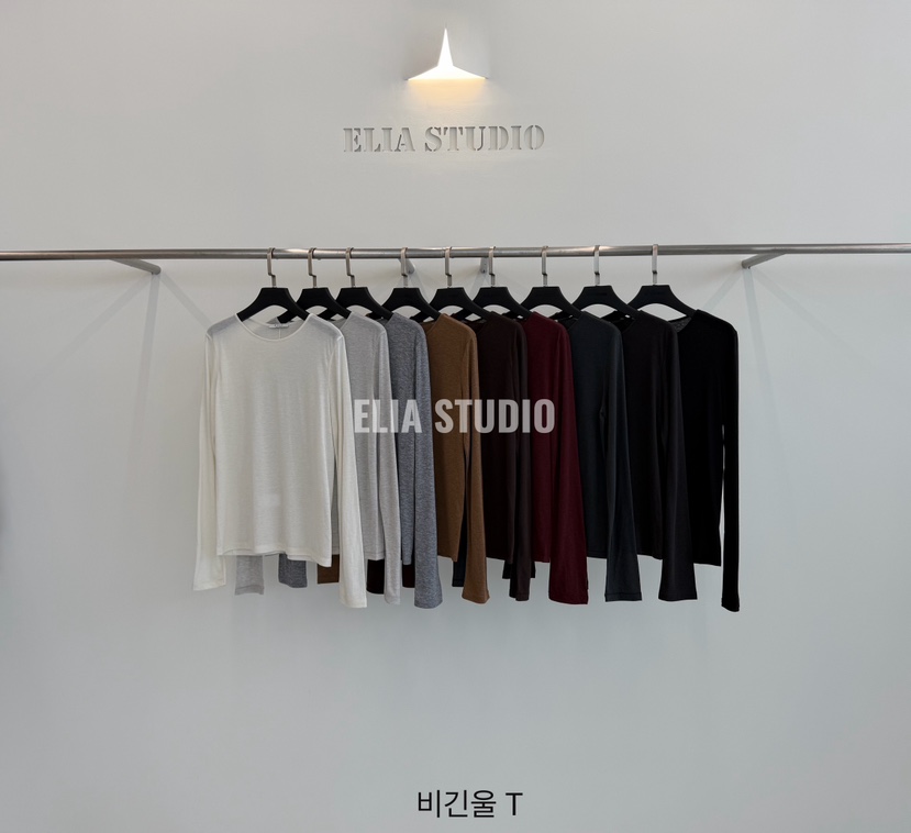 ELIA韓國直郵26秋季新款休閑推薦時尚真品人氣熱賣長袖T恤ELIA長袖T恤圖色9左六色