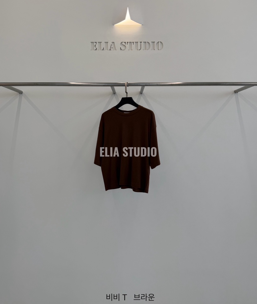 ELIA東大門實拍女士新品休閑熱賣推薦真品人氣時尚T恤ELIAT恤圖色2棕色