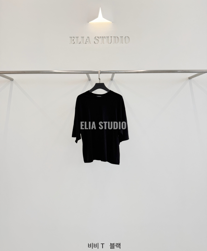 ELIA東大門實拍女士新品休閑熱賣推薦真品人氣時尚T恤ELIAT恤圖色6黑色
