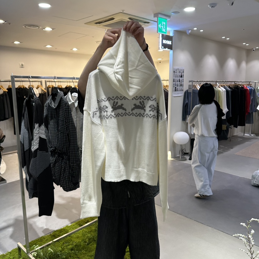 ADDICTED韓國代購女裝新品時尚真品針織衫拉鏈連帽衫兔子ADDICTED針織衫