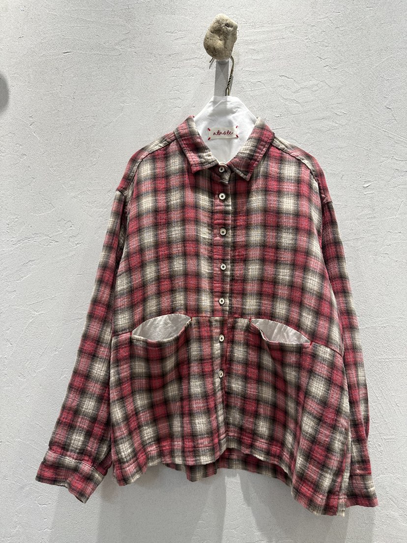 AT NOTE東大門實拍女裝新品真品推薦襯衫蕾絲衫口袋格子AT NOTE襯衫/蕾絲衫圖色1