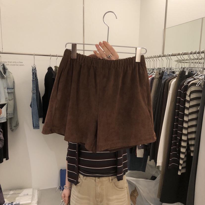 BANY ANCO韓國代購女士新品人氣熱賣真品休閑時尚短褲麂皮BANY ANCO短褲圖色3