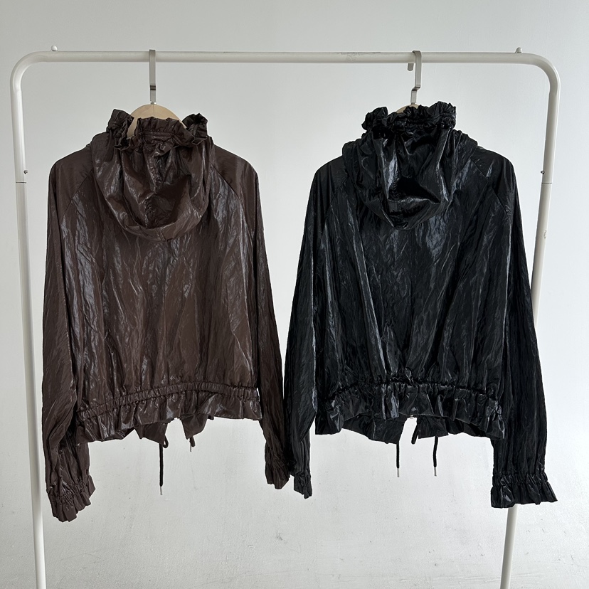 JENNY 1976東大門代購女裝新款推薦人氣熱賣真品皮衣褶邊JENNY 1976皮衣