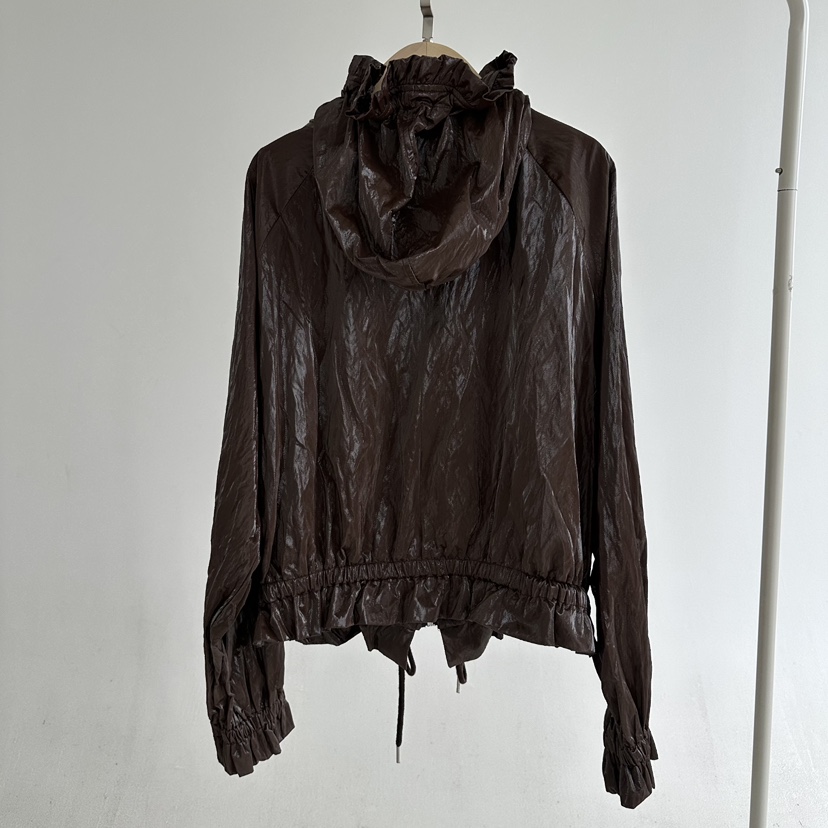 JENNY 1976東大門代購女裝新款推薦人氣熱賣真品皮衣褶邊JENNY 1976皮衣