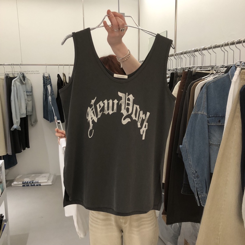 BANY ANCO東大門代購女裝新款推薦人氣休閑吊帶背心U領無袖BANY ANCO吊帶/背心圖色2