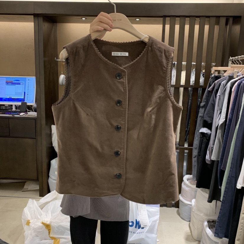 RAWROW韓國直郵女裝新品真品熱賣時尚推薦休閑人氣馬甲RAWROW馬甲圖色1