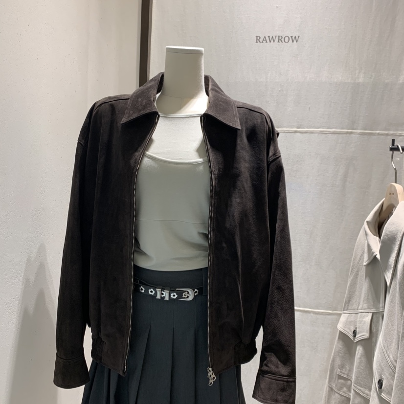 RAWROW東大門代購女裝新款休閑熱賣真品時尚推薦夾克豬皮RAWROW夾克圖色2