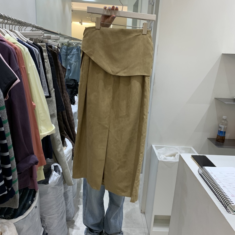 ASOME韓國代購女裝新品人氣真品熱賣休閑推薦時尚長裙麂皮A.SOME長裙