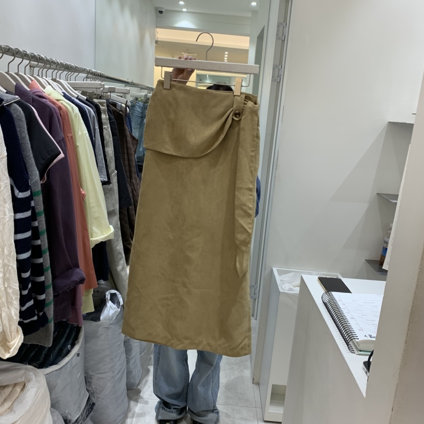 ASOME韓國代購女裝新品人氣真品熱賣休閑推薦時尚長裙麂皮A.SOME長裙圖色1