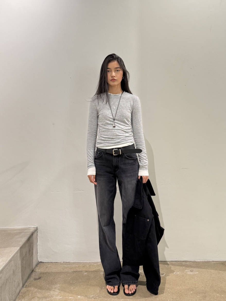 LIMLIMLIM韓國代購女裝新款時尚熱賣真品推薦休閑牛仔褲直筒LIM LIM LIM牛仔褲