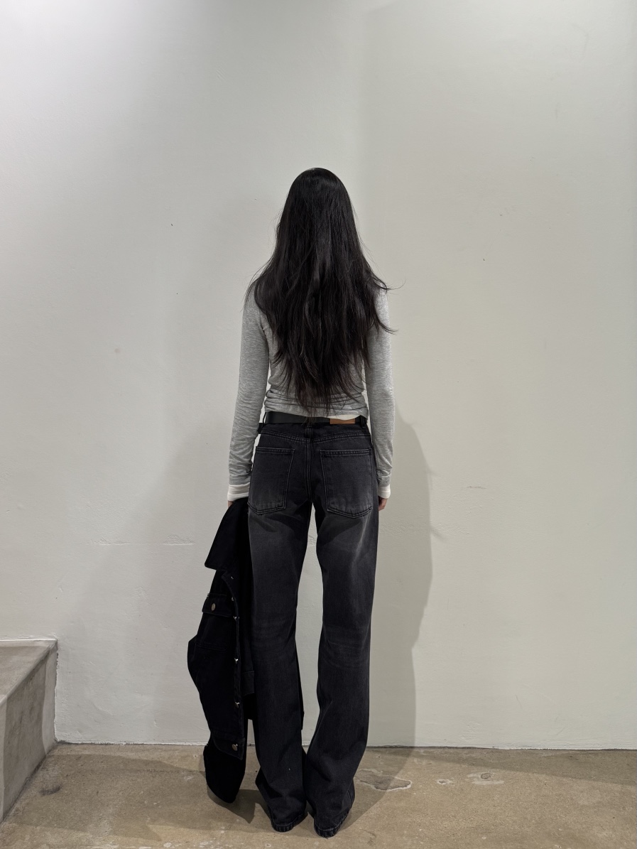 LIMLIMLIM韓國代購女裝新款時尚熱賣真品推薦休閑牛仔褲直筒LIM LIM LIM牛仔褲