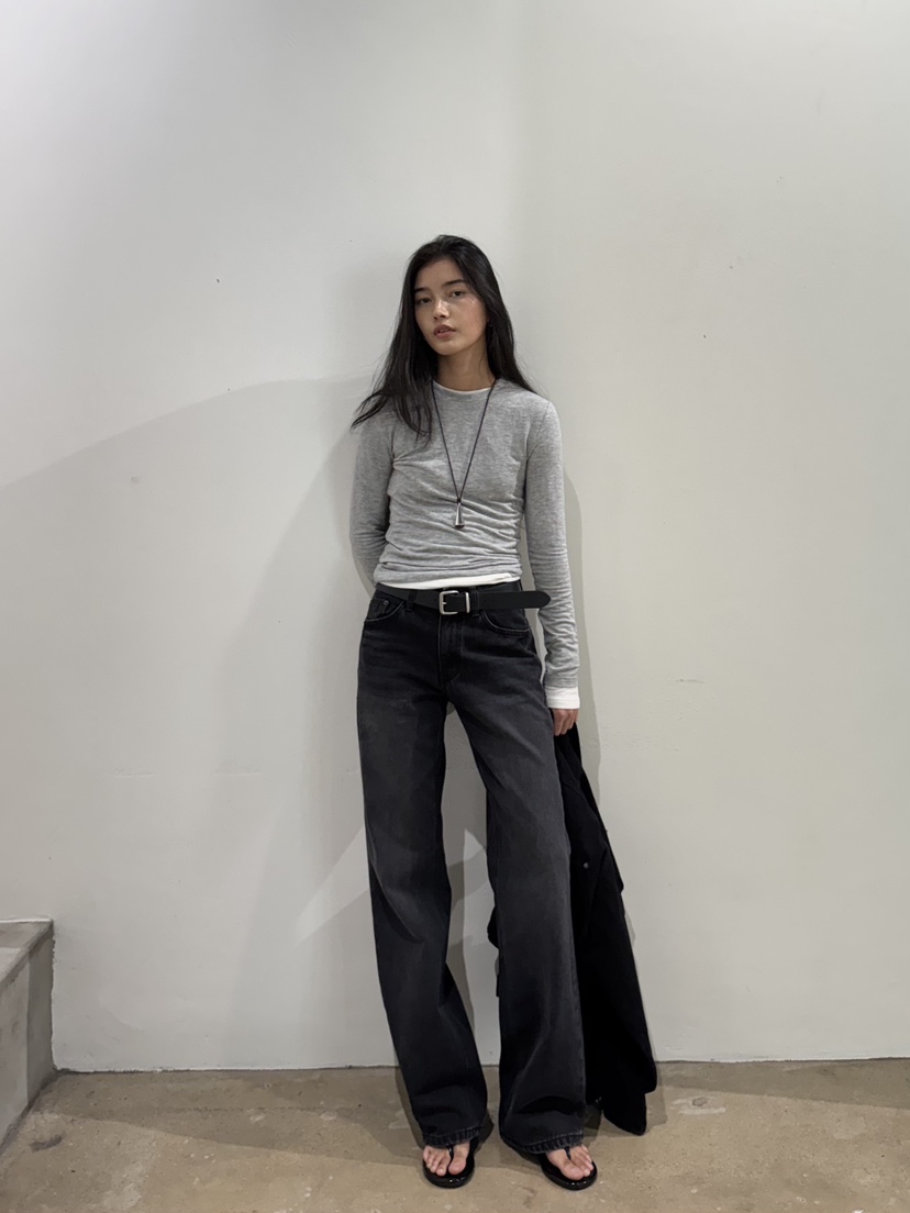 LIMLIMLIM韓國代購女裝新款時尚熱賣真品推薦休閑牛仔褲直筒LIM LIM LIM牛仔褲
