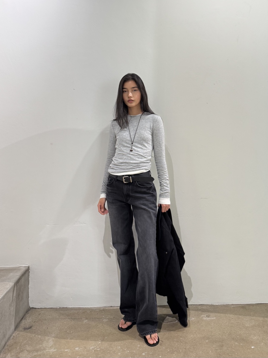 LIMLIMLIM韓國代購女裝新款時尚熱賣真品推薦休閑牛仔褲直筒LIM LIM LIM牛仔褲