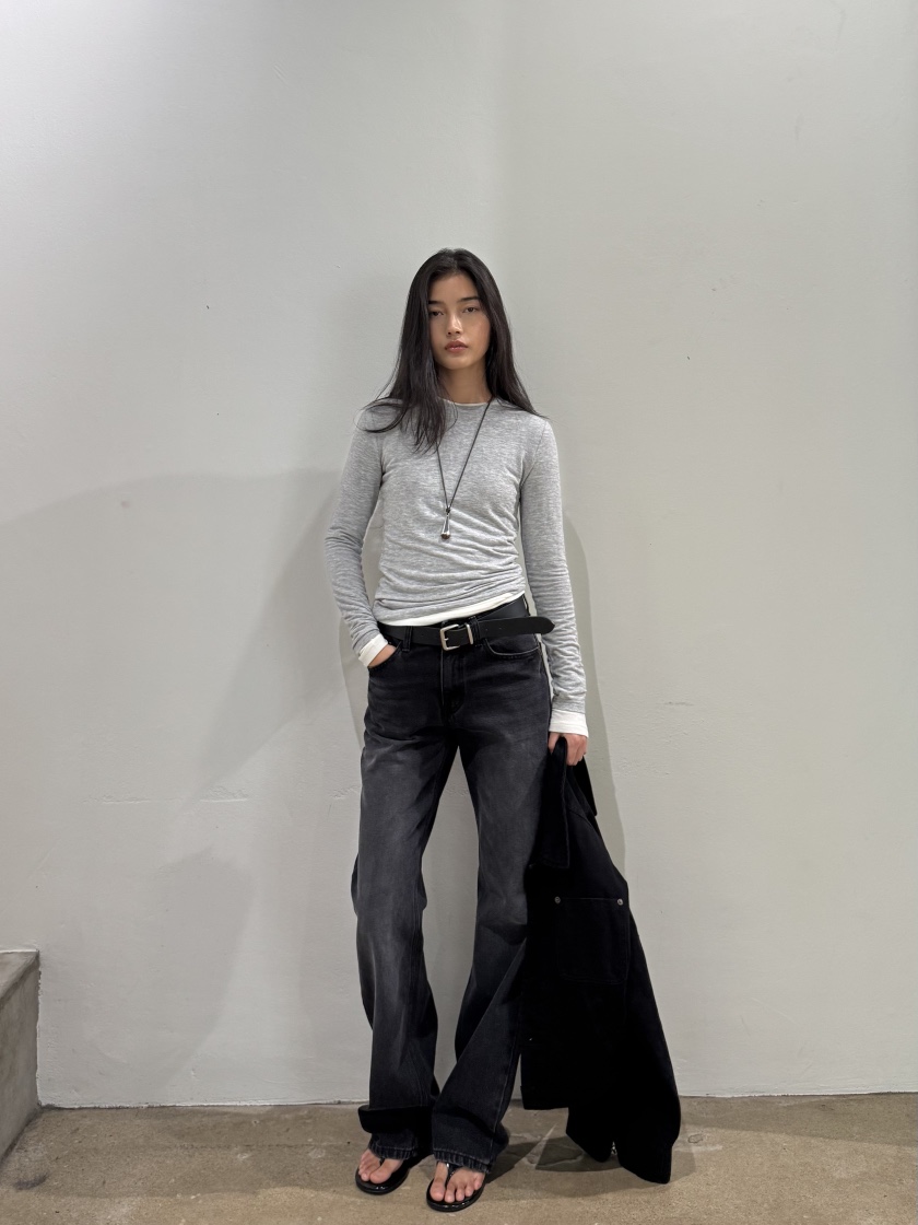 LIMLIMLIM韓國代購女裝新款時尚熱賣真品推薦休閑牛仔褲直筒LIM LIM LIM牛仔褲