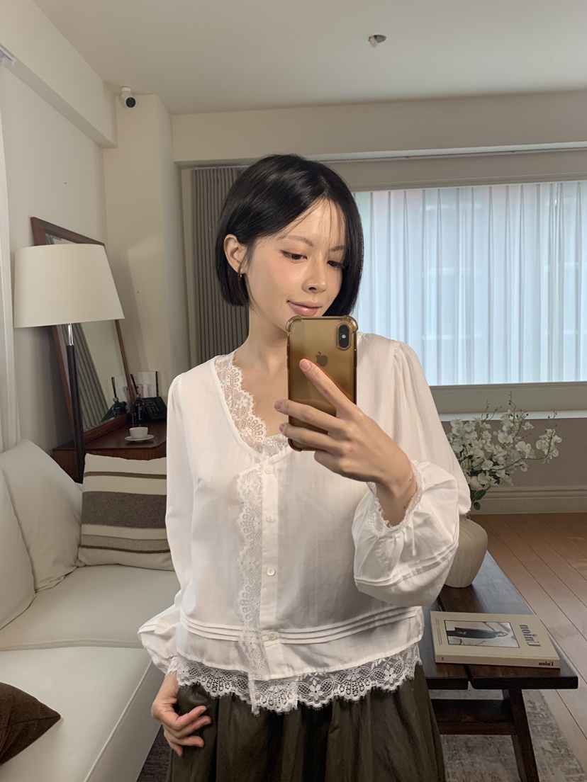 MAINT韓國代購26秋季新品休閑時尚人氣真品熱賣襯衫蕾絲衫MAINT襯衫/蕾絲衫