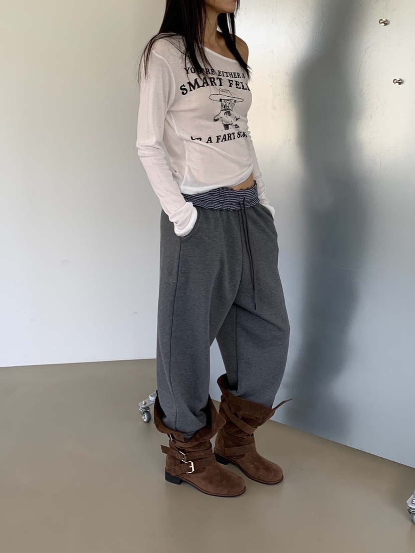 MORE THAN-P韓國代購女士新款真品推薦人氣熱賣休閑休閑褲MORE THAN休閑褲