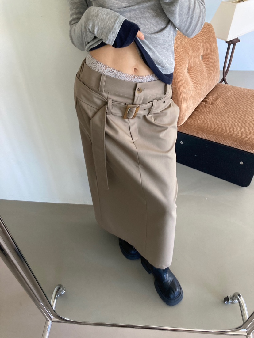 MORE THAN-P韓國直郵女士新款休閑真品熱賣時尚長裙腰帶MORE THAN長裙