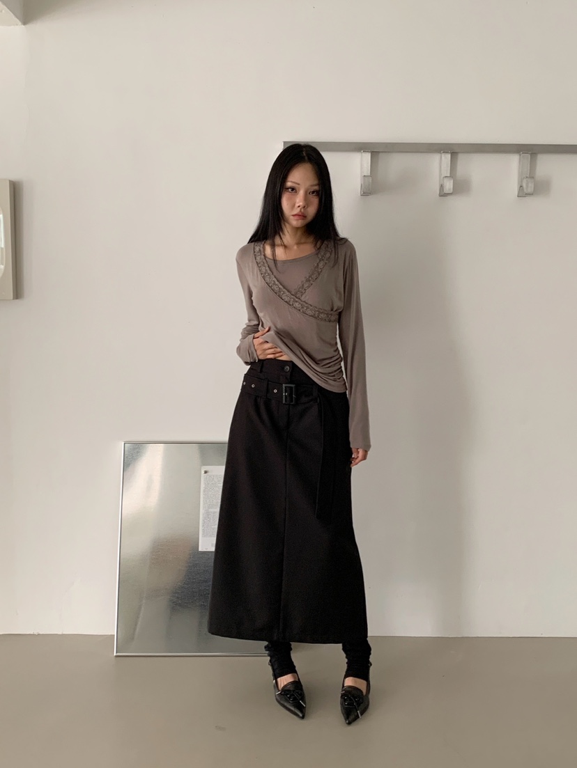 MORE THAN-P韓國直郵女士新款休閑真品熱賣時尚長裙腰帶MORE THAN長裙