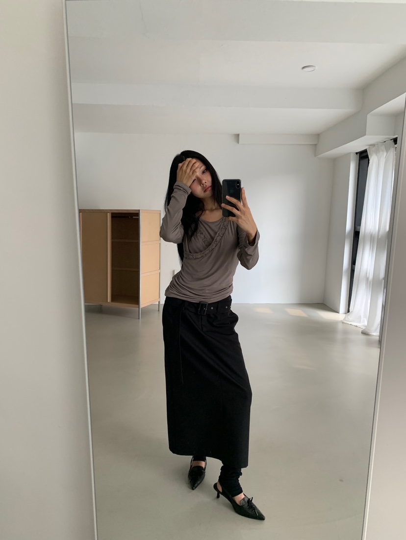 MORE THAN-P韓國直郵女士新款休閑真品熱賣時尚長裙腰帶MORE THAN長裙