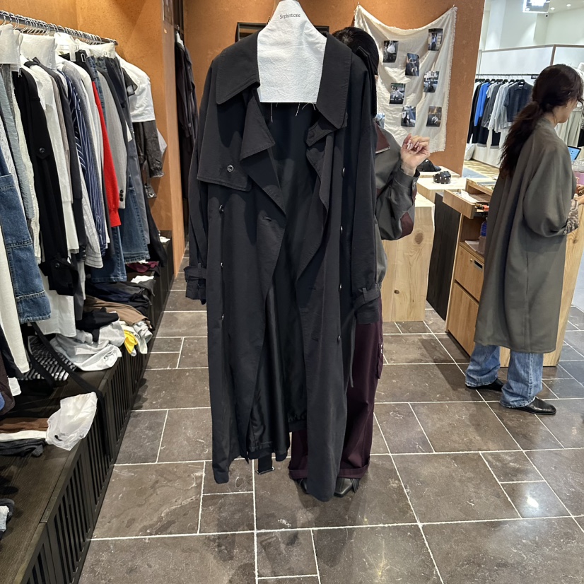 SOPHISTICATE東大門直郵女裝新品時尚長款風衣不含圍巾含腰帶復古SOPHISTICATE長款風衣圖色3