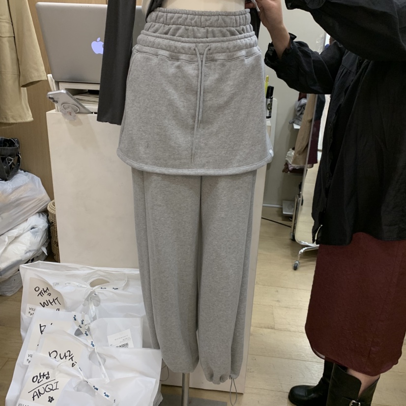 VILLABUTTON韓國代購女士新品時尚休閑推薦人氣真品裙褲層疊VILLABUTTON裙褲圖色1