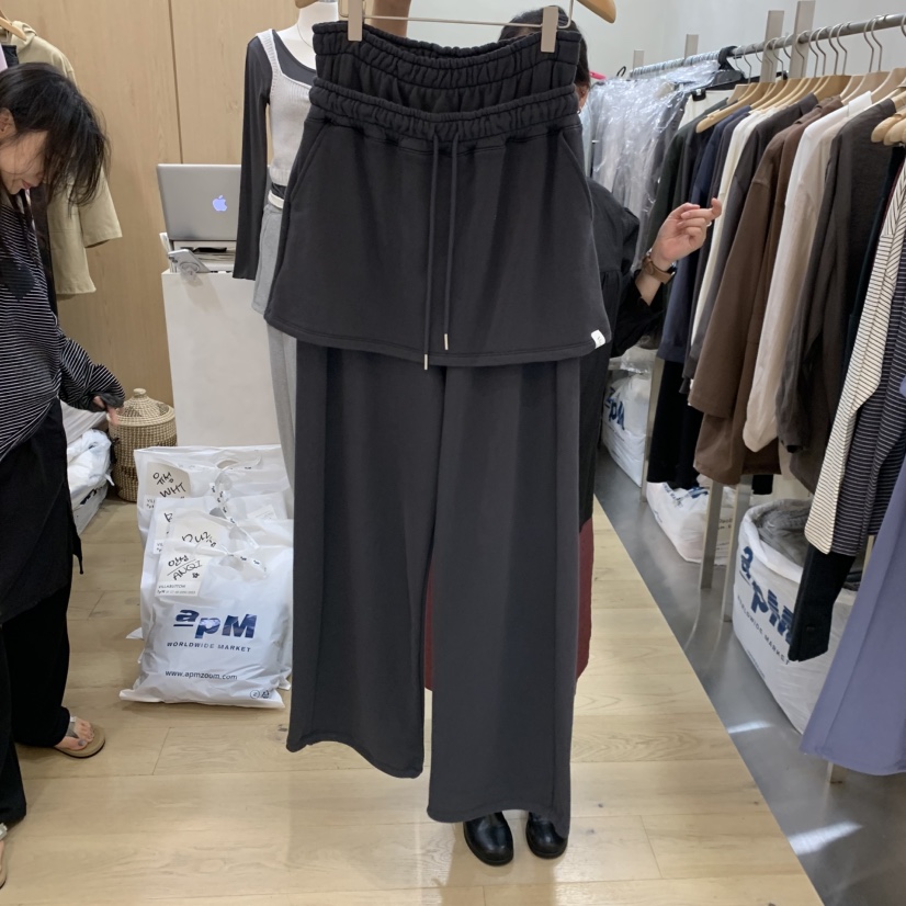 VILLABUTTON韓國代購女士新品時尚休閑推薦人氣真品裙褲層疊VILLABUTTON裙褲圖色3
