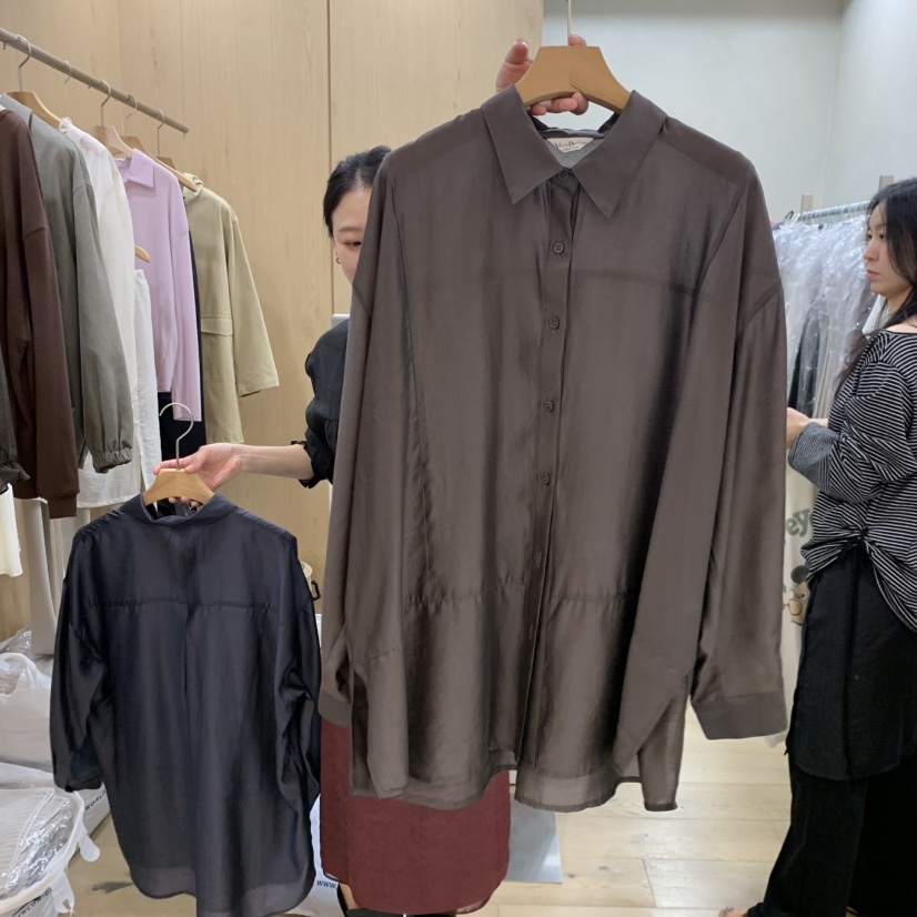 VILLABUTTON韓國代購26秋冬新品推薦真品休閑襯衫蕾絲衫大號VILLABUTTON襯衫/蕾絲衫圖色2