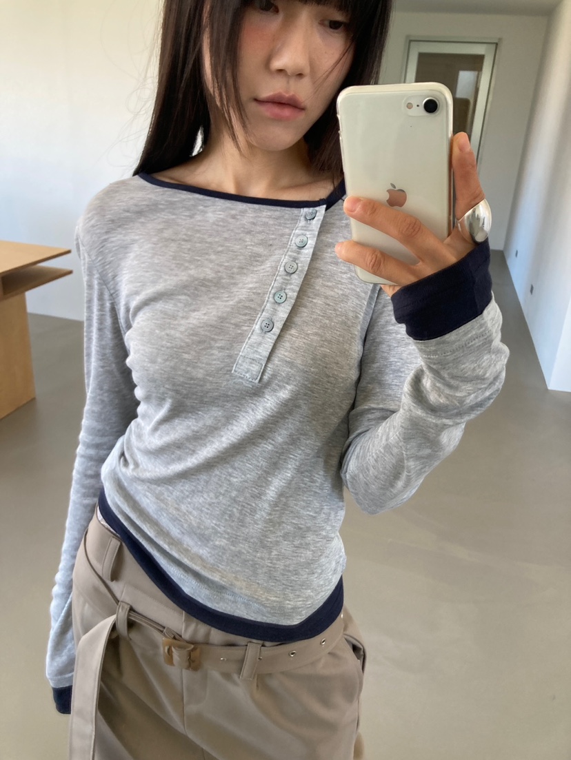 MORE THAN-P東大門實拍女士新款推薦時尚人氣休閑長袖T恤MORE THAN長袖T恤