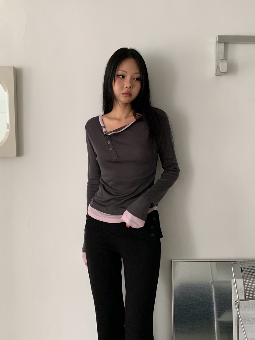 MORE THAN-P東大門實拍女士新款推薦時尚人氣休閑長袖T恤MORE THAN長袖T恤