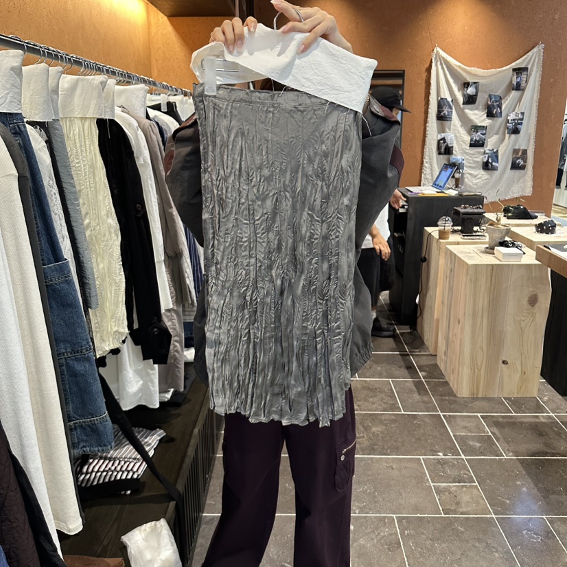 SOPHISTICATE韓國代購女裝新品休閑半身裙中短裙褶皺緞面SOPHISTICATE半身裙/中短裙