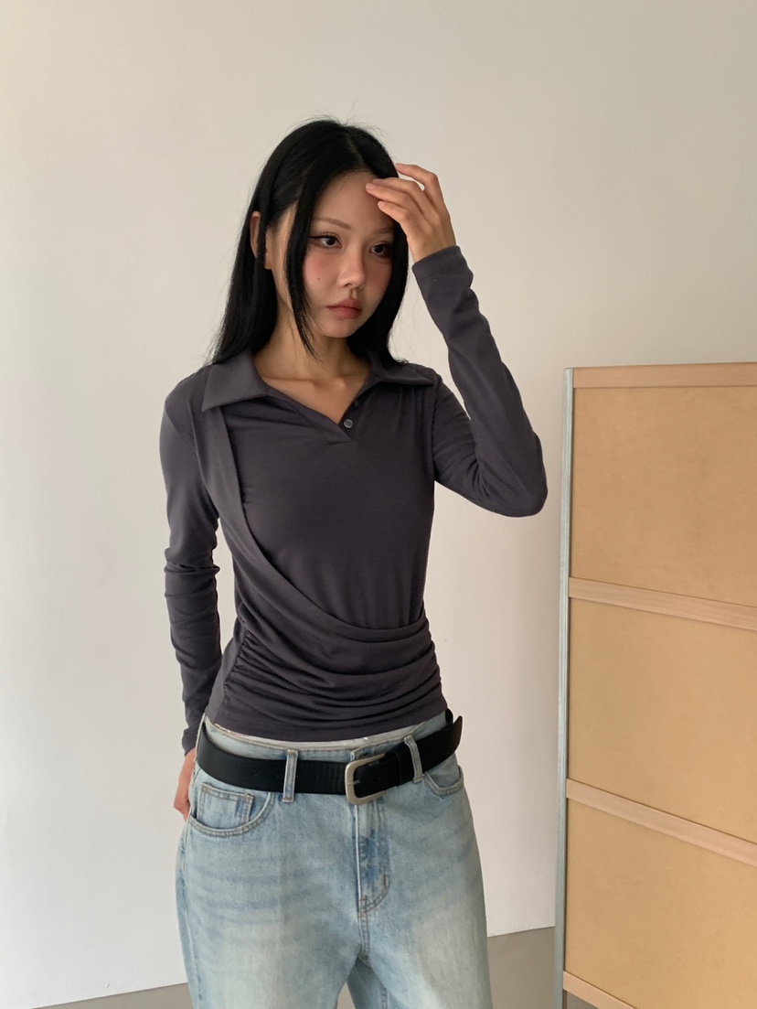 MORE THAN-P東大門代購女裝新品休閑人氣熱賣推薦長袖T恤MORE THAN長袖T恤